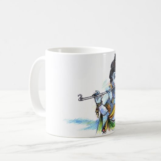 Krishna Skizze Kaffeetasse (Vorderseite Links)