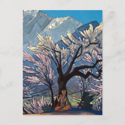 "Krishna - Spring in Kulu" von Nicholas Roerich Postkarte (Vorderseite)