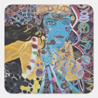 Krishna Sticker- Quadratischer Aufkleber