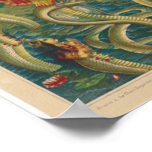 Krishna subduing Kaliya Poster (Ecke)