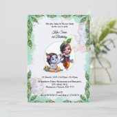 KRISHNA THEME GEBURTSTAGEINLADUNG EINLADUNG (Stehend Vorderseite)