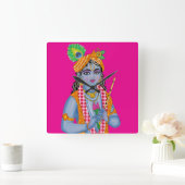 Krishna-Uhr Quadratische Wanduhr (Zuhause)