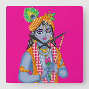 Krishna-Uhr Quadratische Wanduhr