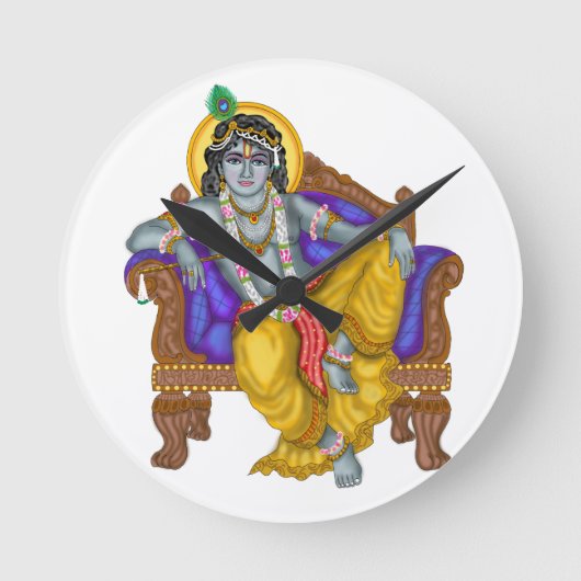Krishna-Uhr Runde Wanduhr (Vorderseite)