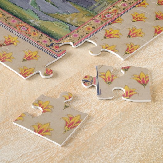 Krishna und das Gopis (Gouache auf Papier) Puzzle (Seite)