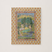 Krishna und das Gopis (Gouache auf Papier) Puzzle (Vertikal)