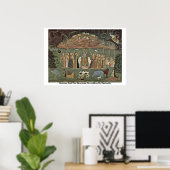 Krishna und der Berg Govardhan von Shahadin Poster (Heimbüro)