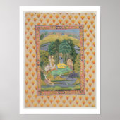 Krishna und die Gopis (Gouache auf Papier) Poster (Vorne)