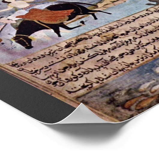 Krishna und die Pandavas gießen ihre Pferde durch Poster (Ecke)