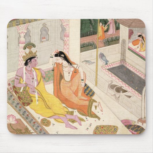Krishna und Radha auf einem Bett in einem Mousepad (Vorne)