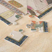 Krishna und Radha auf einem Bett in einem Puzzle (Seite)