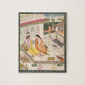 Krishna und Radha auf einem Bett in einem Puzzle (Vertikal)