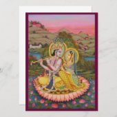 Krishna und Radha auf lotusInvitation Einladung (Vorne/Hinten)