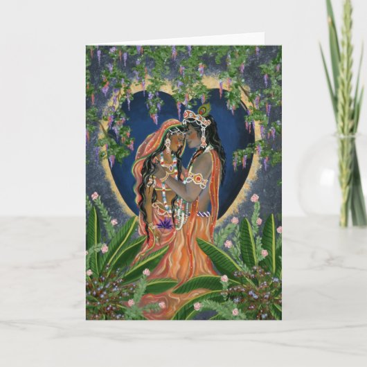 Krishna und Radha Karte (Vorderseite)