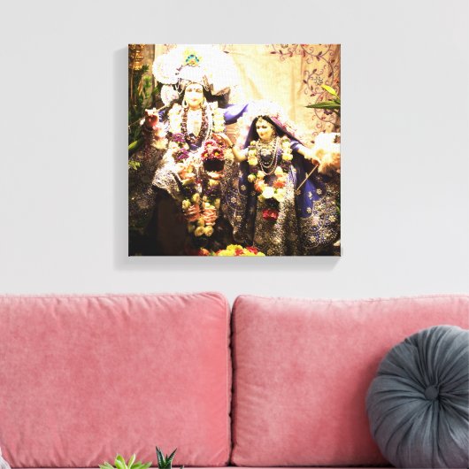 Krishna und Radha Leinwanddruck (Insitu (Wohnzimmer))