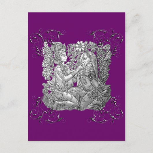 Krishna und Radha Postcard Postkarte (Vorderseite)