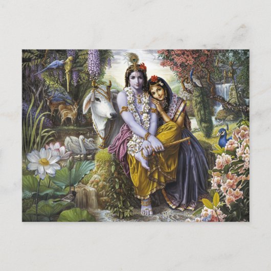 Krishna und Radha Postcard Postkarte (Vorderseite)