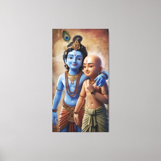 Krishna und Sudama: Der Anleger der Freundschaft Leinwanddruck (Vorderseite)