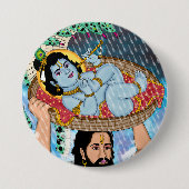 Krishna & Vasudeva Knopf Button (Vorderseite)