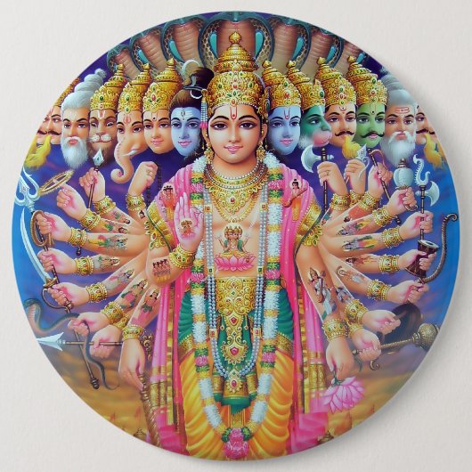 Krishna Vishvarupa Knopf Button (Vorderseite)