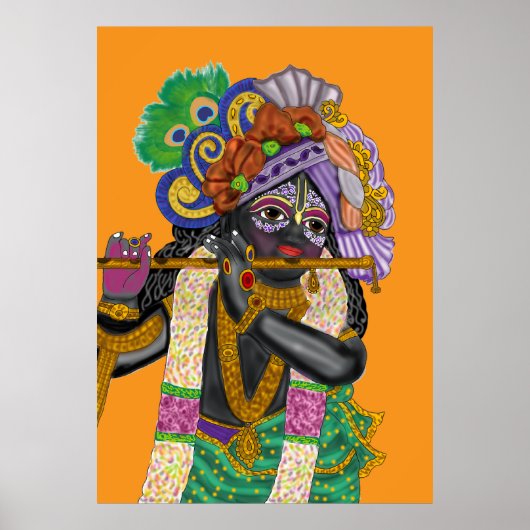 Krishna Wall Clock Poster (Vorne)