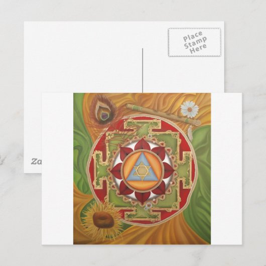 Krishna Yantra Postkarte (Vorne/Hinten)