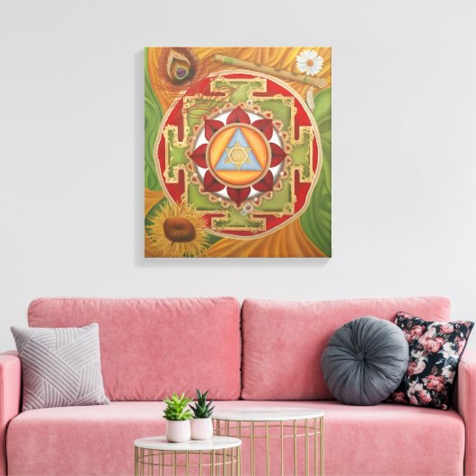 Krishna Yantra Print Leinwanddruck (Insitu (Wohnzimmer))