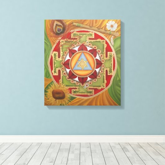 Krishna Yantra Print Leinwanddruck (Insitu (Holzboden))