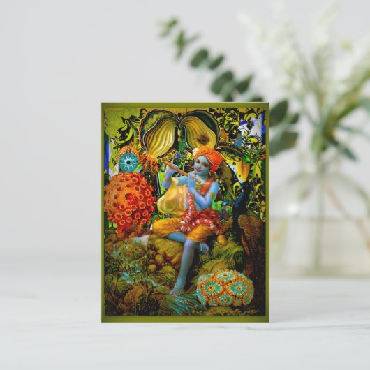 Krishna's Flute Postkarte (Stehend Vorderseite)