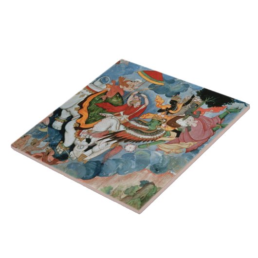 Krishnas Kampf mit INDRA, c.1590 Fliese (Seite)
