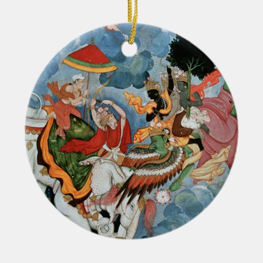 Krishnas Kampf mit INDRA, c.1590 Keramik Ornament (Vorne)