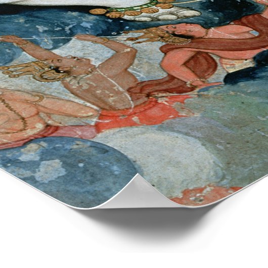 Krishnas Kampf mit Indra, c.1590 Poster (Ecke)