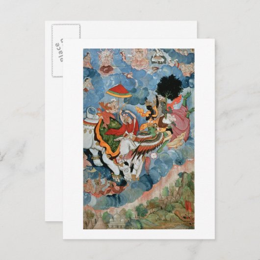 Krishnas Kampf mit Indra, c.1590 Postkarte (Vorne/Hinten)