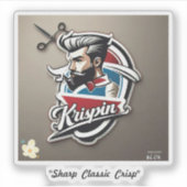 "Krispin Barber Shop Logo Design" Aufkleber (Vorderseite)