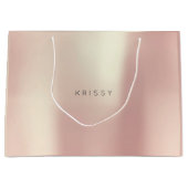 KRISSY Rose Gold Blush Pearly Minimal Geschenk Große Geschenktüte (Vorderseite)