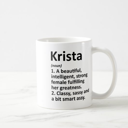 Krista Definition Personalisierter Name Lustiger W Kaffeetasse (Rechts)