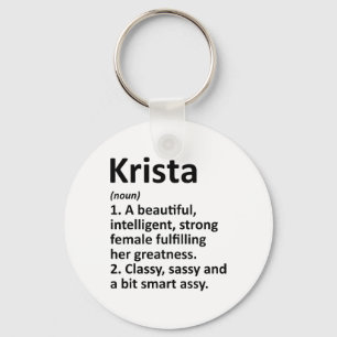 Krista Definition Personalisierter Name Lustiger W Schlüsselanhänger