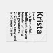Krista Definition Personalisierter Name Lustiges C Fleecedecke (Vorderseite (Horizontal))
