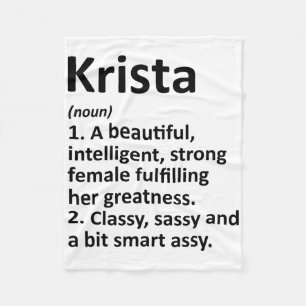 Krista Definition Personalisierter Name Lustiges C Fleecedecke