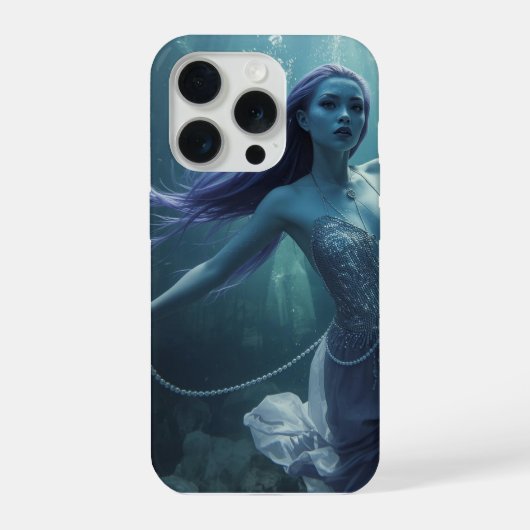 Kristall-Alien-Frau Fantasy – Unterwasser-Sci-Fi iPhone Hülle (Rückseite)