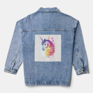 Kristall Aura Einhorn (1) Jeansjacke