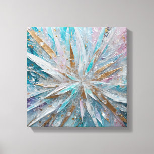 Kristall-Ausbruch in Pastell und Gold Leinwanddruck