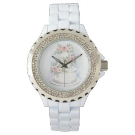 Kristall Bezel Wedding Cake Bridal Watch Armbanduhr