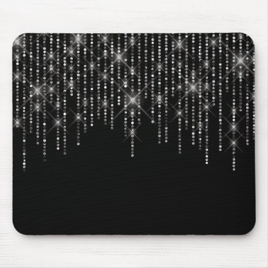Kristall Bling auf schwarz Mousepad (Vorne)