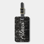 Kristall Bling mit Namen Gepäckanhänger (Vorderseite vertikal)