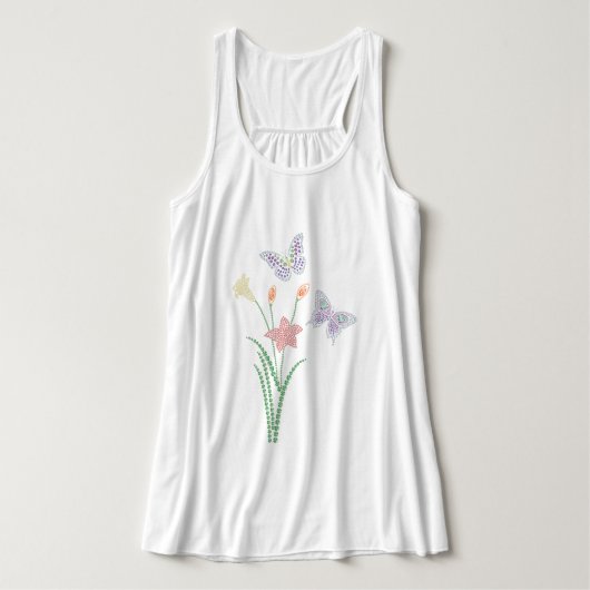 Kristall Blume und Schmetterlinge Tank Top (Design Vorderseite)