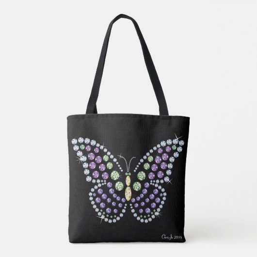 Kristall Butterfly Design Totbeutel Tasche (Rückseite)