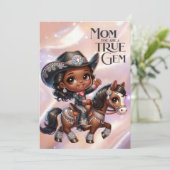 Kristall Cowgirl Muttertag Personalisiert Karte (Stehend Vorderseite)