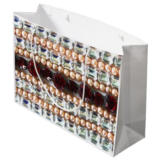 Kristall, Diamanten, Schmuck, Perlen Große Geschenktüte (Rückseite Schrägansicht)