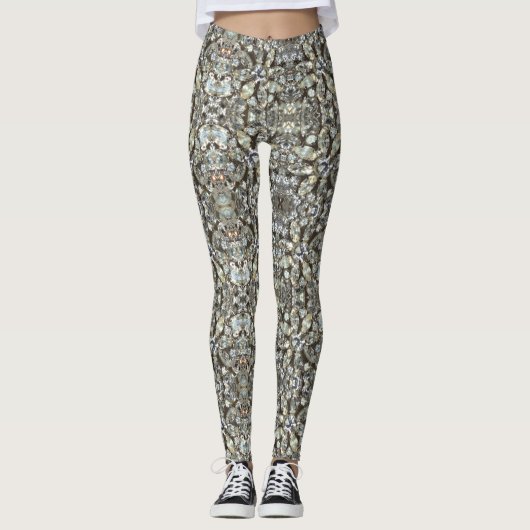 Kristall Diamond Bling Spiegelmuster Leggings (Vorderseite)